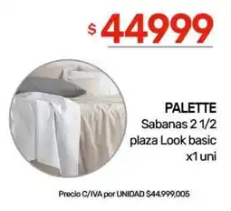 Nini Mayorista Palette sabanas 2 1/2 plaza look basic oferta