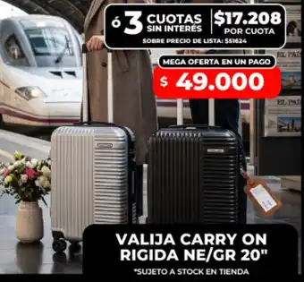 Supermayorista Vital Valija carry on rigida ne/gr 20" oferta