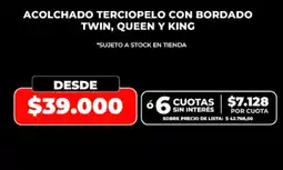 Supermayorista Vital Acolchado terciopelo con bordado oferta