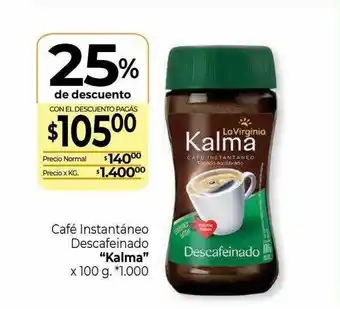 La Anonima Café Instantáneo Descafeinado Kalma 25% De Descuento oferta
