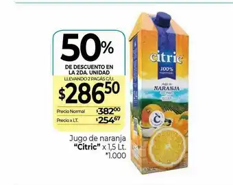 La Anonima Jugo De Naranja Citric 50% De Descuento En La 2da. Unidad oferta