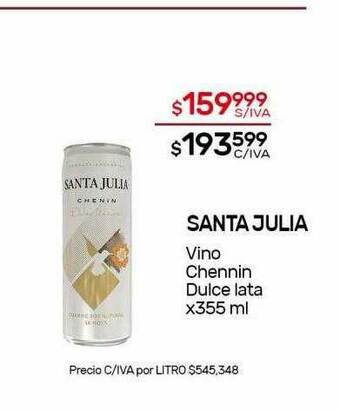 Nini Mayorista Santa Julia Vino Chennin Dulce oferta