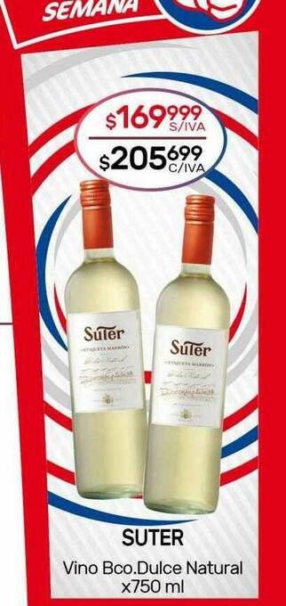 Nini Mayorista Suter Vino Bco Dulce Natural oferta