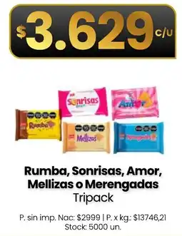 Changomas Rumba, Sonrisas, Amor, Mellizas o Merengadas Tripack oferta