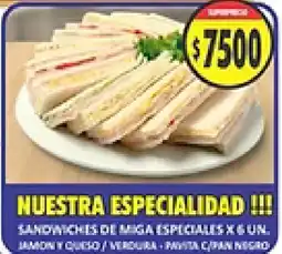 Supermercados Becerra Sandwiches de miga especiales oferta
