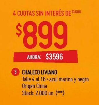 Changomas Chaleco liviano oferta