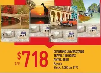 Changomas Cuaderno universitario travel 150 hojas oferta