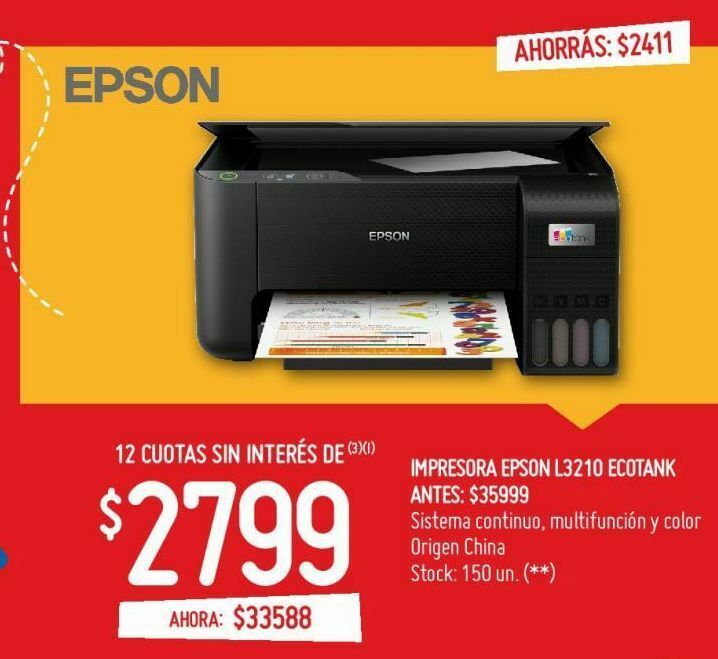 Impresora epson l3210 ecotank oferta en Changomas