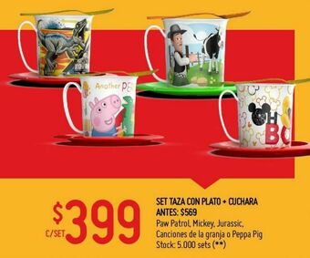 Changomas Set taza con plato + cuchara oferta