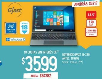 Changomas Notebook gfast oferta