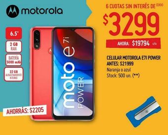 Changomas Celular motorola e71 power oferta