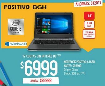 Changomas Notebook positivo bgh oferta