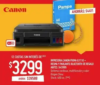 Walmart Impresora canon + resma y parlante bluetooth de regalo oferta