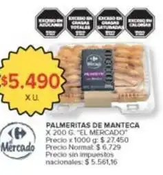 Carrefour Palmeritas de manteca oferta