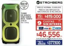 Carrefour Stromberg - torre de sonido vibe verde mod. tempo 2 sc-0 oferta