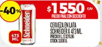 Supermercados DIA Schneider cerveza en lata oferta