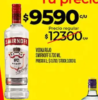 Supermercados DIA Smirnoff vodka rojo oferta