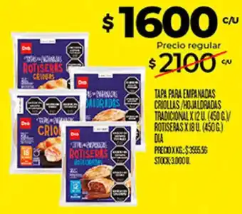 Día tapa para empanadas criollas/hojaldradas tradicional rotiseras