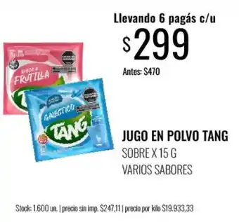 Supermercados Tadicor Tang jugo en polvo varios sabores oferta