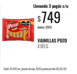 Supermercados Tadicor Pozo vainillas oferta