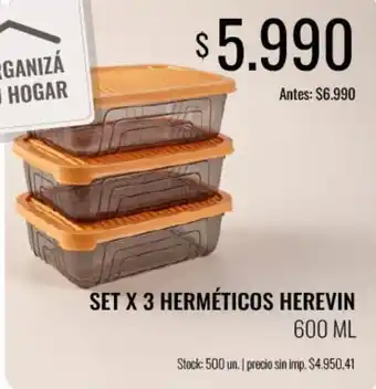 Herevin set x 3 herméticos