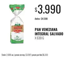 Supermercados Tadicor Cormilot pan veneziana integral salvado oferta