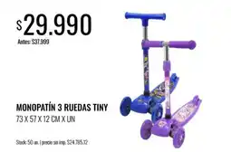 Supermercados Tadicor Monopatín 3 ruedas tiny oferta