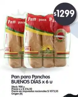 Supermercados Buenos Días Buenos días pan para panchos oferta