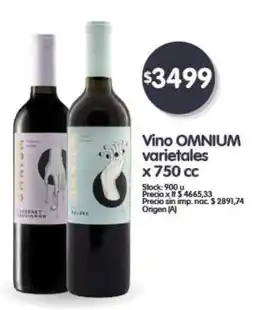 Supermercados Buenos Días Omnium vino varietales oferta