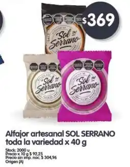 Supermercados Buenos Días Sol serrano alfajor artesanal oferta