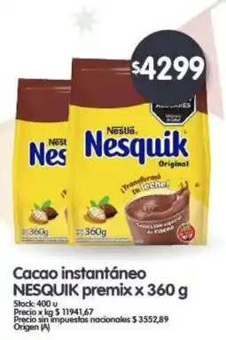 Supermercados Buenos Días Nesquik cacao instantáneo premix oferta