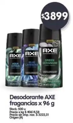 Supermercados Buenos Días Axe desodorante fragancias oferta