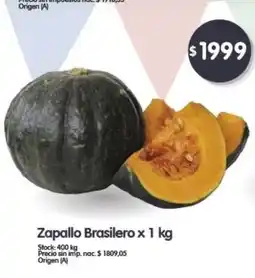 Supermercados Buenos Días Zapallo Brasilerio oferta