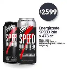 Supermercados Buenos Días Lider energizante speed lata oferta