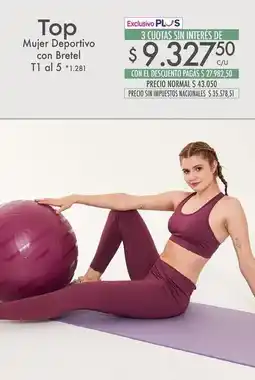La Anonima Top mujer deportivo con bretel t1 al 5 oferta