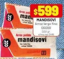 Almacor Mandisovi - arroz largo fino 00000 oferta
