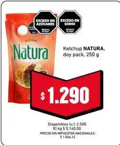 Cooperativa Obrera Natura - ketchup oferta