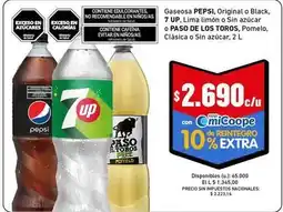 Cooperativa Obrera Pepsi - gaseosa original o black, 7 up, lima limón o paso de los toros oferta