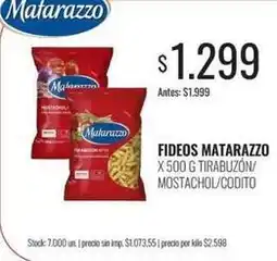 Supermercados Tadicor Matarazzo - fideos tirabuzon/mostacol/codito oferta