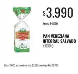 Supermercados Tadicor Veneziana - pan veneziana integral salvado oferta