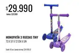 Supermercados Tadicor Monopatín 3 ruedas tiny oferta