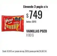 Supermercados Tadicor Pozo - vainillas oferta