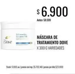 Supermercados Tadicor Dove - máscara de tratamiento oferta