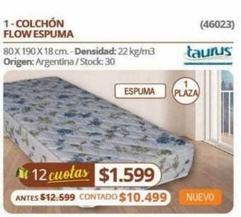 Hendel Colchón Flow Espuma Taurus oferta