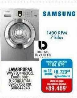 Perozzi Samsung Lavarropas Ww70j4463gs oferta