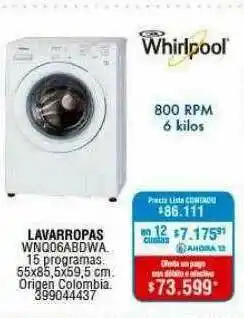 Whirlpool Lavarropas Wnq06abdwa