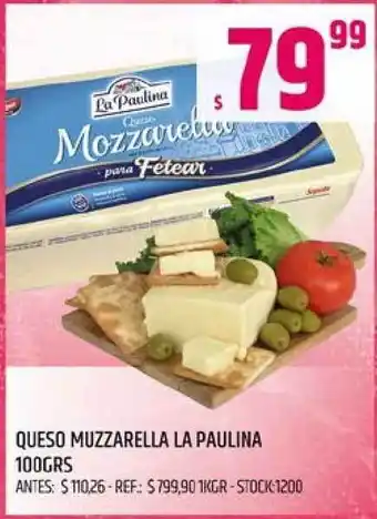 Supermercados Todo La Paulina Queso Muzzarella 100grs oferta