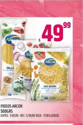 Supermercados Todo Fideos Arcor 500grs oferta