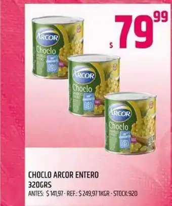 Supermercados Todo Arcor Choclo Entero 320grs oferta
