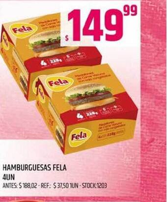 Supermercados Todo Hamburguesas Fela 4UN oferta
